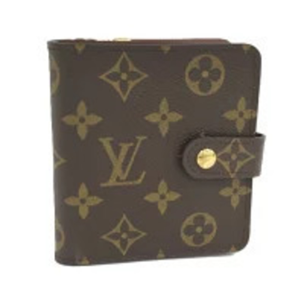 LOUIS VUITTON Bi fold Wallet Compact Zip Monogram